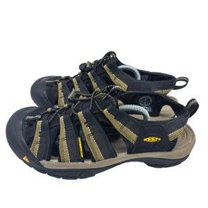 Keens Mens Size 8 Fisherman Sandals Black Brown Adjustable Slip On Hiking Water